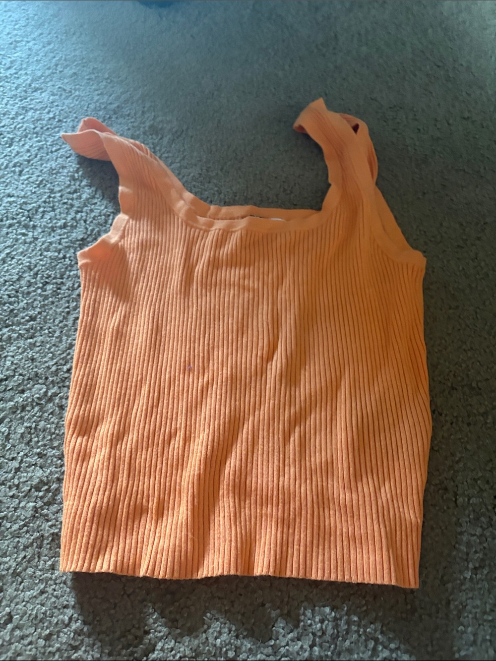 Ribbed Orange Tank Top - Women